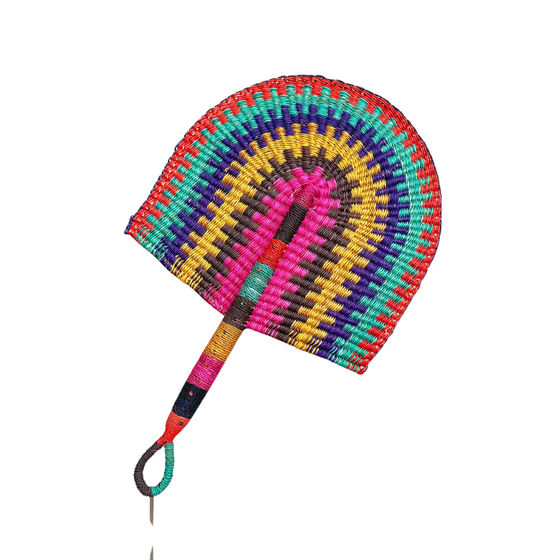 Bolga African Fan - Coloured Design 5